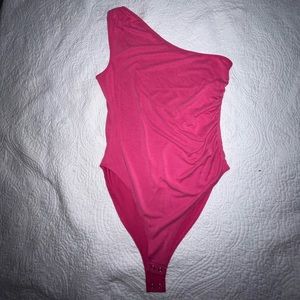 F21 One Shoulder Ruched Bodysuit
